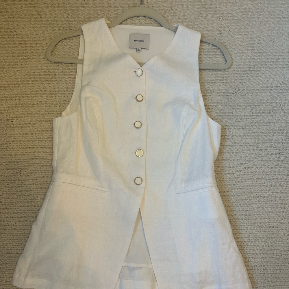 Reformation Cream Button-Detail Set - Picture 3 of 6